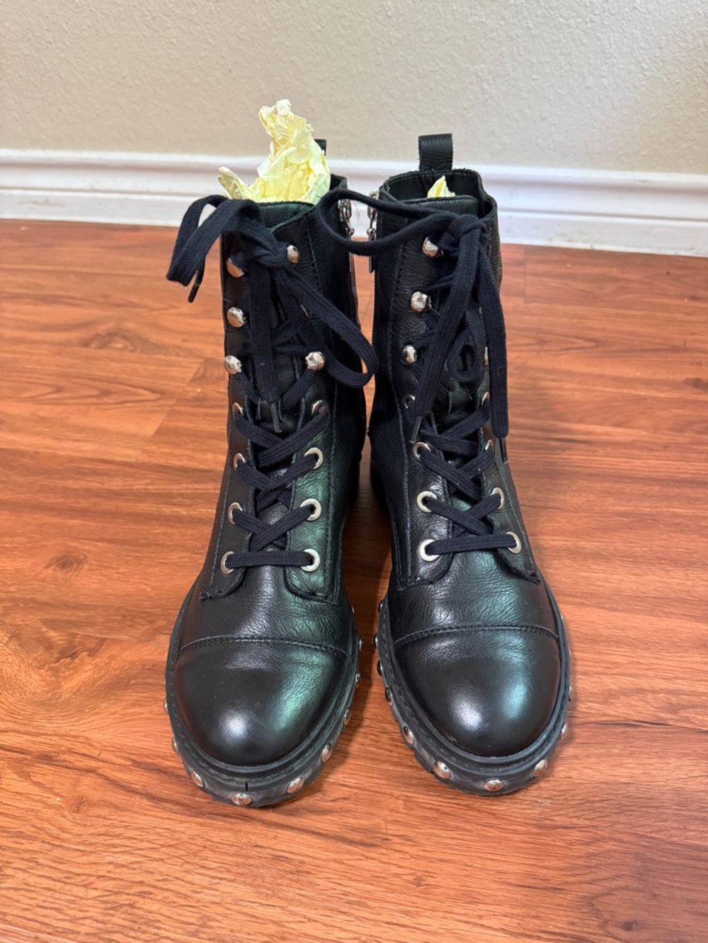 Schutz Andrea Black Combat Boots - Picture 3 of 11